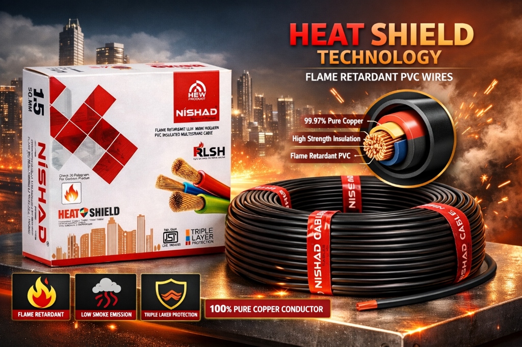 NISHAD Heat Shield - Flame Retardant PVC Wires with Heat Shield Technology