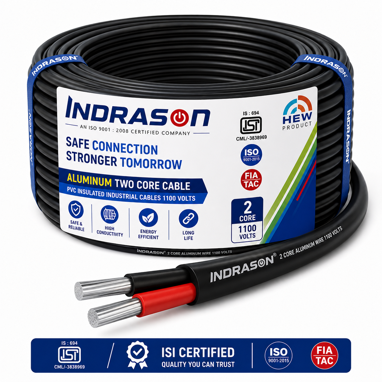 Indrason Twin Flat Cable — Indrason 2 Core Cable